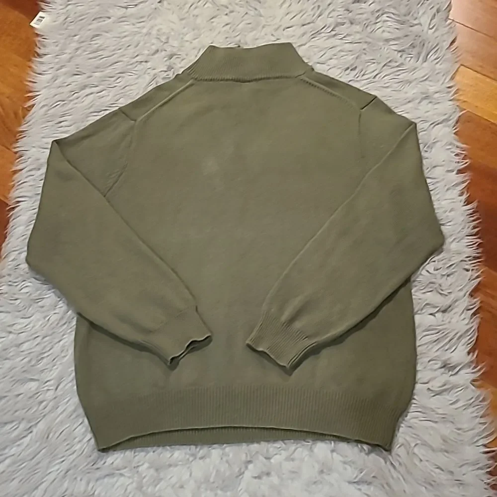 Jcrew mens olive green‎ quarter zip cashmere cotton blend sweater